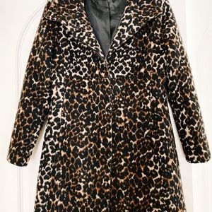 NWOT Via Spiga wool leopard print coat Size 8